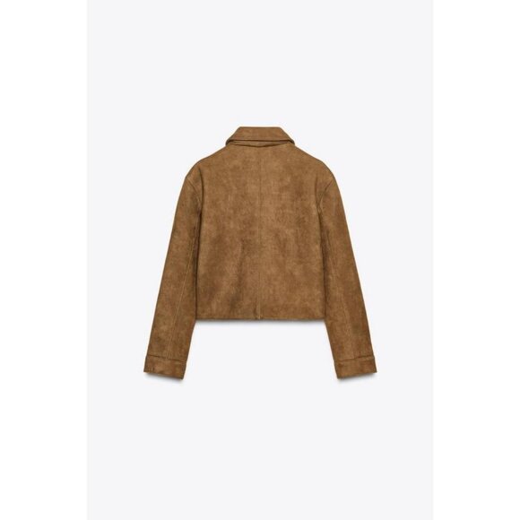 ZARA FAUX SUEDE JACKET - Picture 6 of 7